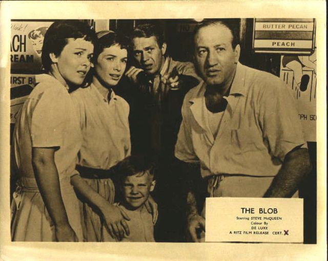 Julie Cousins (as the waitress), Aneta Corseaut, 
Steve McQueen, Vincent Barbi (as the cafe owner) 
and the little boy is Kieth Almoney (as Danny Martin).